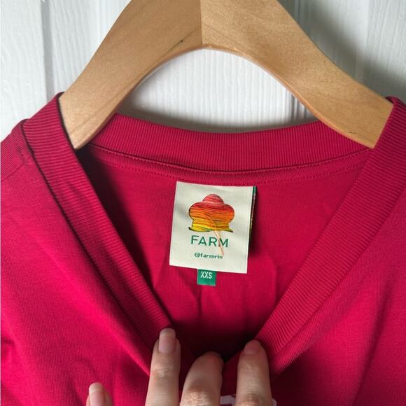 FARM Rio Red Tropical Organic Cotton T-Shirt XXS - Picture 7 of 8